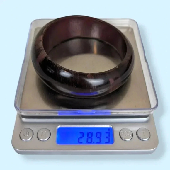 Vintage Asymmetrical Wood Bangle - Picture 4 of 4